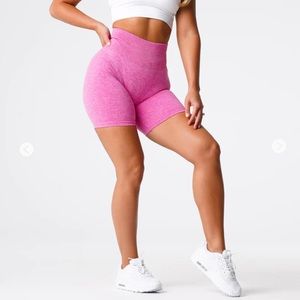 NVGTN Bubble Gum Pink Scrunch Seamless Shorts - Size Large